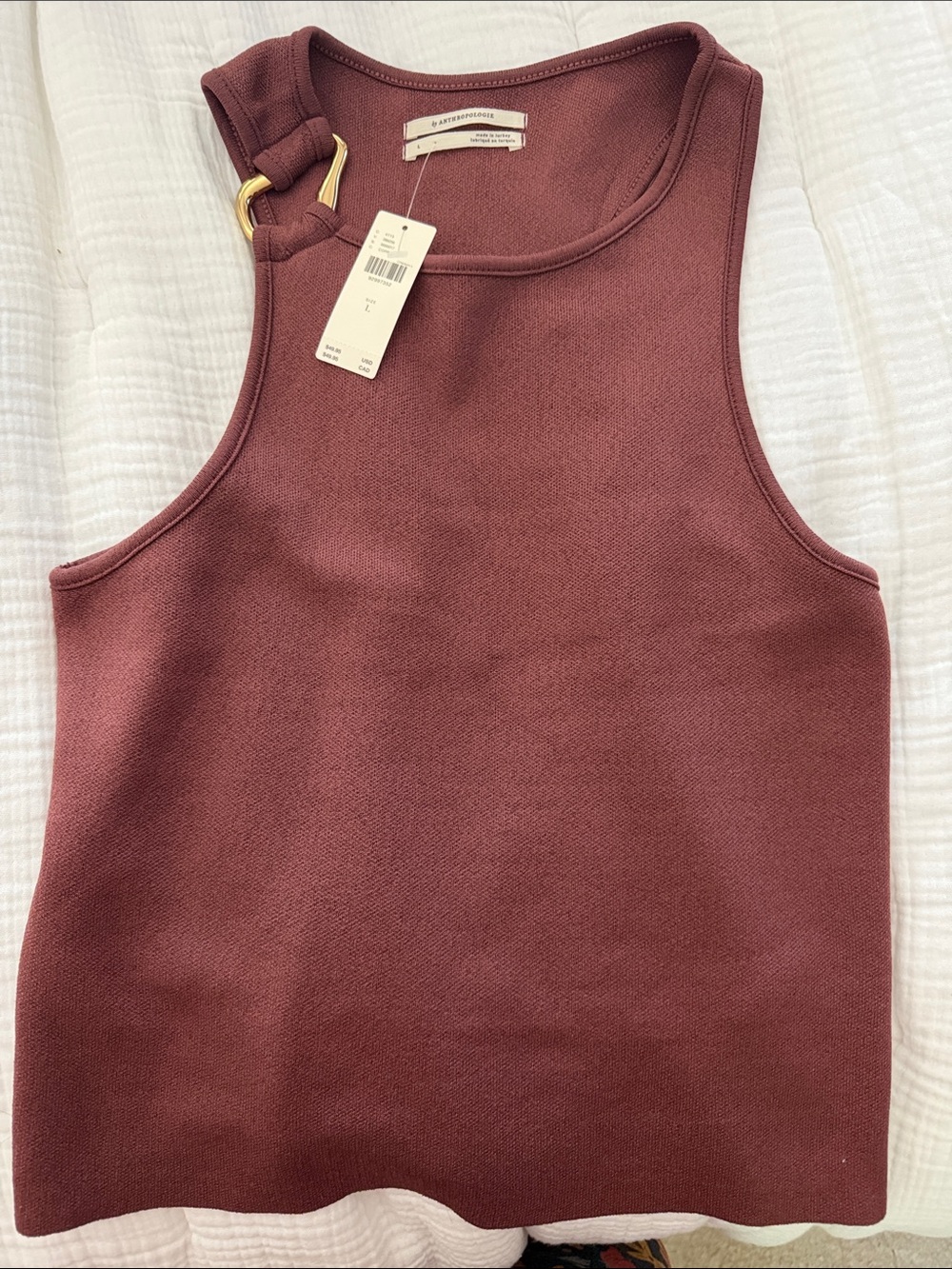 Anthropologie Ring-Accent Tank Top in Rust